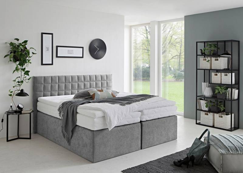 Westfalia Schlafkomfort Boxspringbett Dublin, wahlweise mit Topper in verschiedenen Härtegraden erhältlich, mit schöner Kopfteilversteppung von Westfalia Schlafkomfort