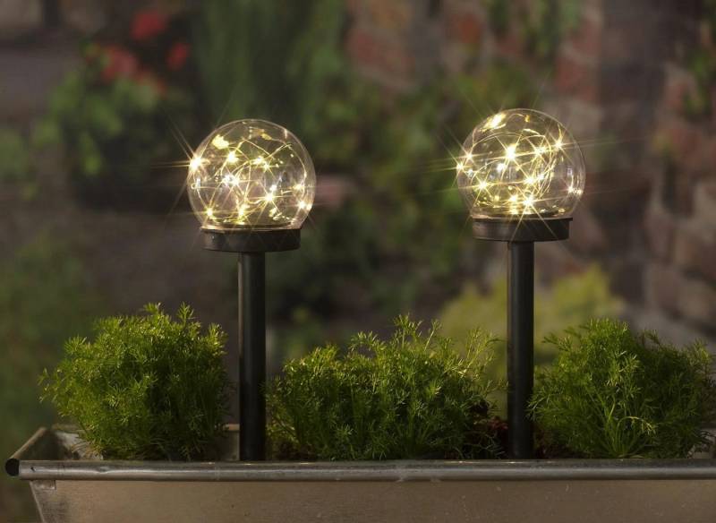 Westfalia Werkzeug LED Kugelleuchte Solar Kugel Set, 10 cm, 2er-Set von Westfalia Werkzeug