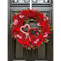 Rote Und Rosa Herzen Valentinstag Türkranz von WestieWreaths