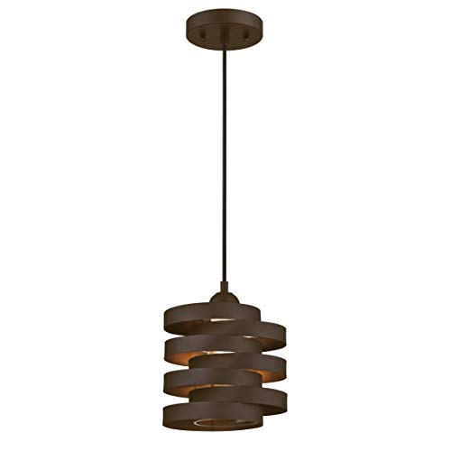 63693 Einflammige Pendelleuchte von Westinghouse Lighting für Innenbereiche, Ausführung in geölter Bronze mit Klarglas von Westinghouse Lighting
