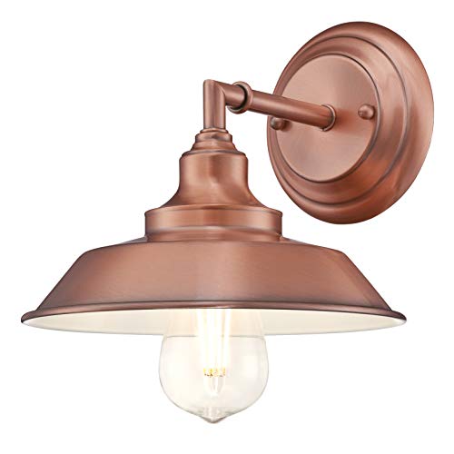 63704 Einflammige Wandleuchte Iron Hill von Westinghouse Lighting für Innenbereiche, Ausführung in gewaschenem Kupfer von Westinghouse