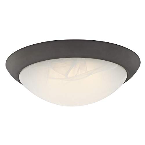 Westinghouse Lighting 28 cm Dimmbare LED-Deckenleuchte für den Innenbereich, Ausführung in geölter Bronze mit weißem Alabasterglas von Westinghouse Lighting