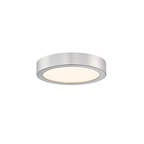 Westinghouse Lighting 6119740, traditionelle einflammige, deckenbündig montierte LED-Innenraumleuchte, 16 cm, 12 Watt, Ausführung in gebürstetem Nickel, Acryl-Lampenschirm von Westinghouse Lighting