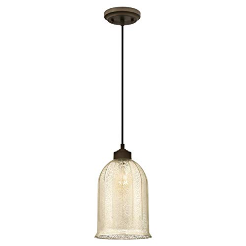 Westinghouse Lighting 6328640 A++ to E, Einflammige Pendelleuchte, Ausführung mit Antik-Spiegelglas, Geölte Bronze, 19 x 19 x 161 cm von Westinghouse Lighting