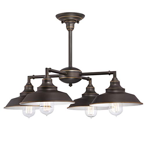 Westinghouse Lighting 63433 Iron Hill – Leuchter zur Deckenmontage für Innenbereiche, Ausführung in geölter Bronze mit Akzenten, Geölte Bronze von Westinghouse