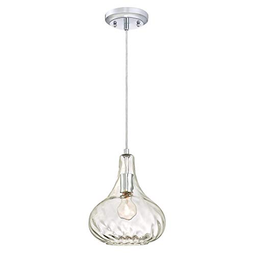 Westinghouse Lighting Design Pendelleuchte in Chrom – Elegantes Hammerschlag Klarglas, Ø 23cm, Höhenverstellbar bis 159cm, Ideal für Wohnzimmer & Küche, Moderne Deckenlampe, E27 Fassung von Westinghouse Lighting