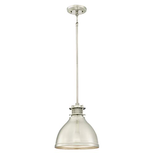 Westinghouse Lighting Einflammige Pendelleuchte, Ausführung gebürstetes Nickel mit Gitterschirm, Glas, 1 W, 25 x 25 x 109 cm, 6326940 von Westinghouse Lighting