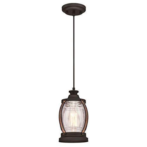 Westinghouse Lighting Pendelleuchte mit einem Licht 6361740 in geölter Bronze mit Scheunenholz und klarem gesprenkeltem Glas Westinghouse Lighting Pendelleuchte mit einem Licht 6361740 in geölter Bronze mit Scheunenholz und klarem gesprenkeltem Glas von Westinghouse