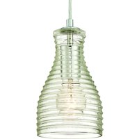 Pendelleuchte Chrom / geriffeltes Klarglas mit 1 Lampe von Westinghouse