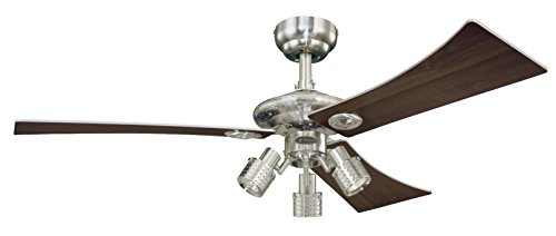 Westinghouse Lighting Audubon 7211940 Deckenventilator, A++ to E, Metall, GU10, gebürstetes nickel, 122 x 122 x 39 cm von Westinghouse Lighting