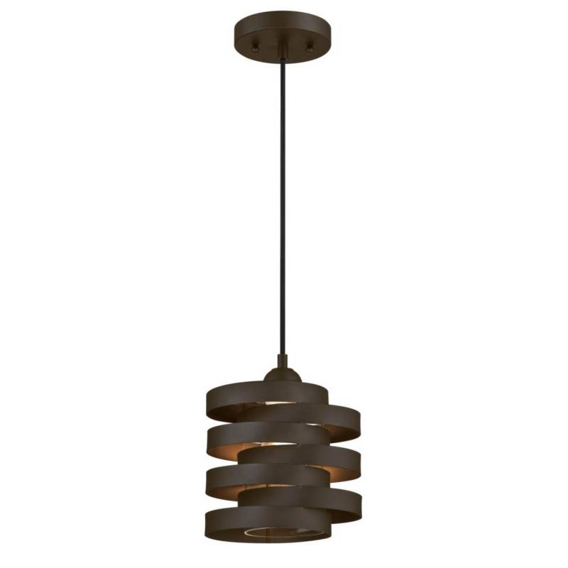 Westinghouse Hängelampe Pendelleuchte Metallringe Bronze E27 Hängelampe Glas B-Ware von Westinghouse