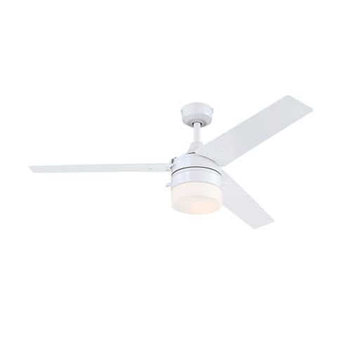 Westinghouse Lighting 7316640, 132 cm Deckenventilator Riverton modernem Mattweiß für den Innen- und Außenbereich, Leuchte mit Opalmilchglas Westinghouse Lighting 7316640, 132 cm Deckenventilator Riverton modernem Mattweiß für den Innen- und Außenbereich, Leuchte mit Opalmilchglas von Westinghouse