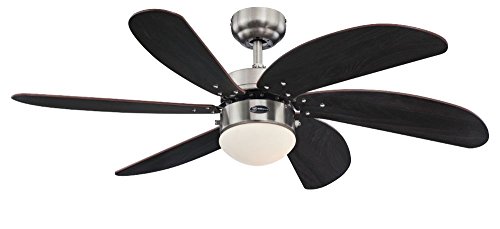 Westinghouse Lighting Turbo Swirl Deckenventilator mit Licht, [Modell/Farbe]:Chrom. Flügel Wanaque 105 cm von Westinghouse