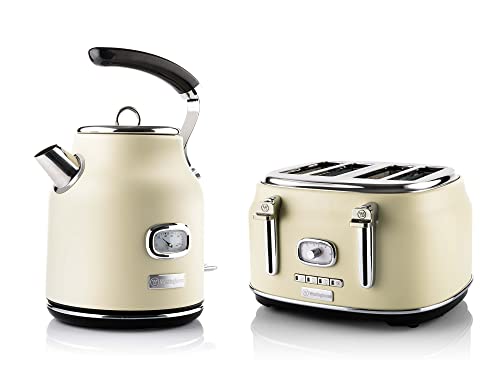 Westinghouse Retroline Frühstück-Set Weiß, Toaster & Wasserkocher, 1.7 Liter, Kalkfilter & Überhitzungsschutz, Vier Schlitz Toaster mit Brötchenaufsatz & Krümelschale Westinghouse Retroline Frühstück-Set Weiß, Toaster & Wasserkocher, 1.7 Liter, Kalkfilter & Überhitzungsschutz, Vier Schlitz Toaster mit Brötchenaufsatz & Krümelschale von Westinghouse