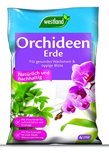 Westland Orchideen Erde, 4 l – Blumenerde für gesundes Wachstum, Pinienrinde und Tongranulat für eine ideale Wasser- und Nährstoffverteilung von Westland