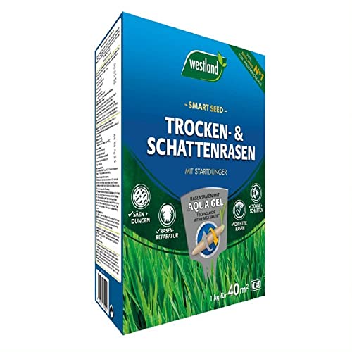 Westland Smart Seed Rasensamenmischung, 1 kg, 40 m² – Gras-Saat für Trocken- und Schattenrasen von Westland