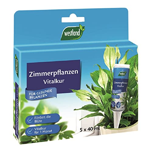 Westland Zimmerpflanzen Vitalkur, 5x 40 ml – Pflanzendünger für gesundes Wachstum und Blüte, gebrauchsfertiger Flüssigdünger von Westland