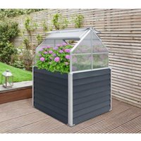 Metall Hochbeet Store & Grow mit verstellbaren Dachpaneelen anthrazit 120 x 120 x 169 cm (l x b x h) - Westmann von Westmann