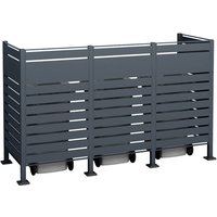 Westmann - Mülltonnenverkleidung Planum 3er Box, anthrazit, 80 x 240 x 150 cm (b x t x h) von Westmann