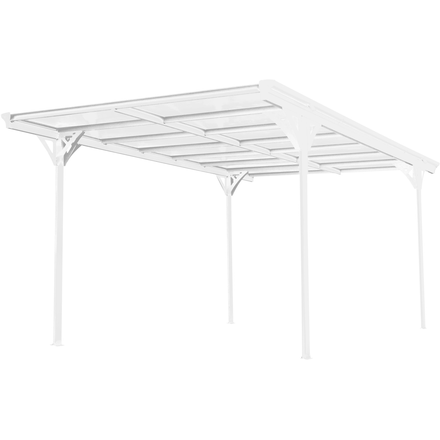 Westmann Flachdach-Einzelcarport Weiß 305 cm x 503 cm von Westmann