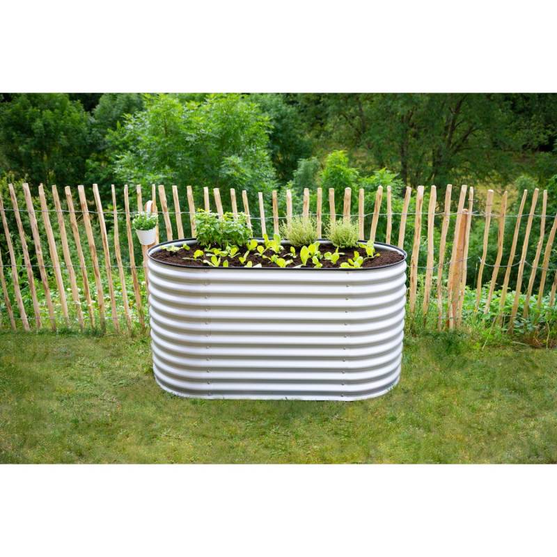 Westmann Hochbeet Oval Metall Silber 160 cm x 80 cm x 82 cm von Westmann
