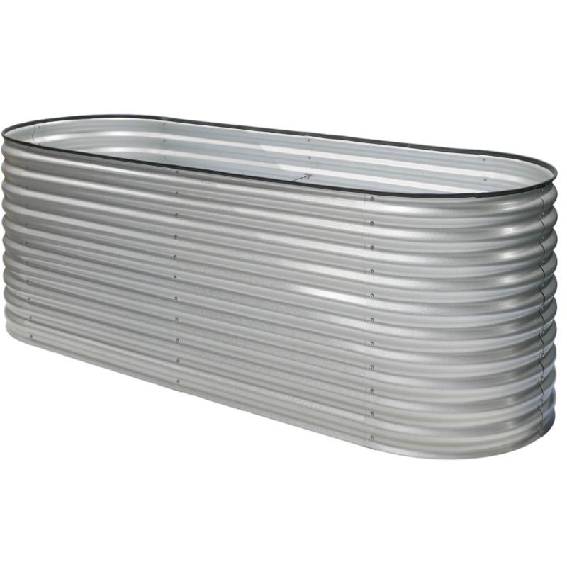 Westmann Hochbeet Oval Metall Silber 240 cm x 80 cm x 82 cm von Westmann