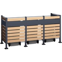 Westmann Metall Mülltonnenverkleidung Planum 3x240 L Holzoptik 240x90x120 cm von Westmann
