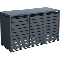 Westmann - Mülltonnenbox 3-fach mit Deckel, anthrazit, 200 x 80 x 116 cm (b x t x h) von Westmann