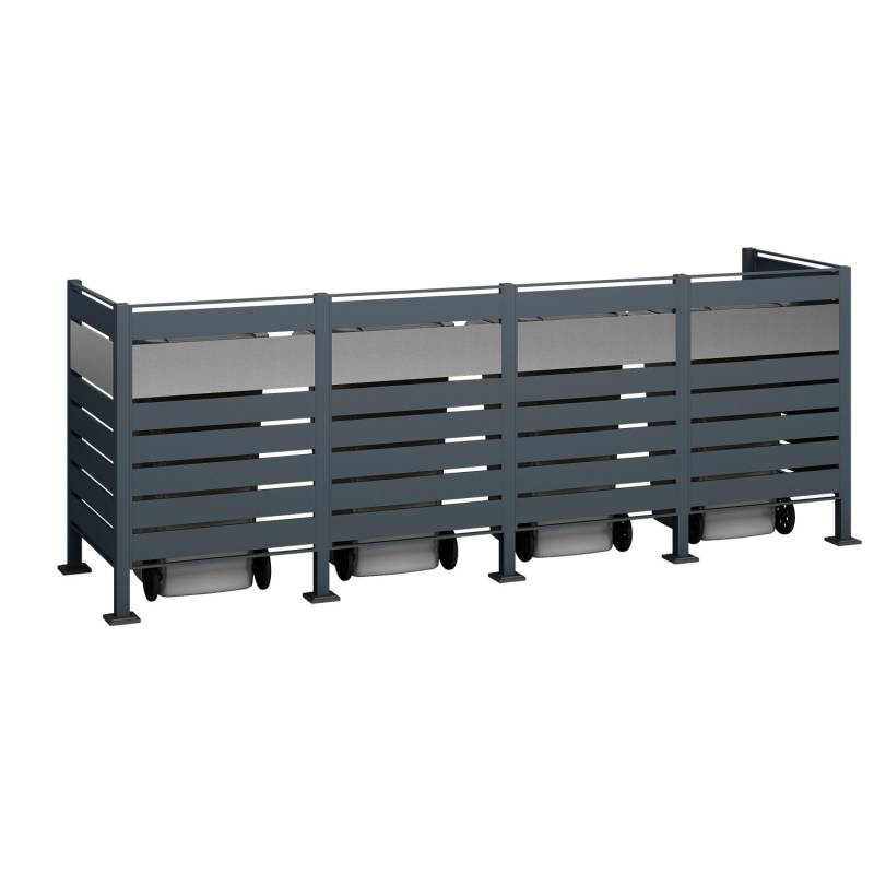 Westmann Mülltonnenverkleidung Planum Metall 4 x 240 l Anthrazit/Grau von Westmann