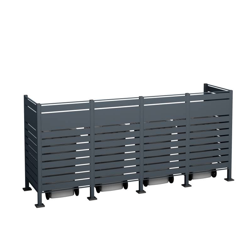 Westmann Mülltonnenverkleidung 'Planum' Stahl anthrazit 330 x 90 x 150 cm von Westmann