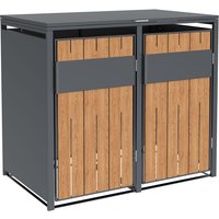 Westmann Varius 2 Metall Mülltonnenbox 2er 2x240 L Holzoptik von Westmann