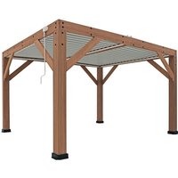 Pergola Karl mit Lamellendach braun 396 x 335 x 251 cm (b x t x h) - Westmann von Westmann