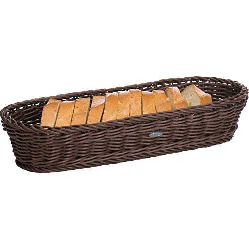 Saleen Mehrzweck-/Baguettekorb, Gastrotauglich, Oval, 40 x 16 x 8 cm, Kunststofffaser, Dunkelbraun, 02051706101 von Westmark