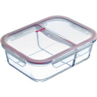 WESTMARK Frischhaltedose "Glas-Frischhaltedose 1380 ml, mit 2 separaten Fächern", (1 tlg.), mikrowellen- und ofenfest, 1380 ml = 850 + 530 ml von Westmark