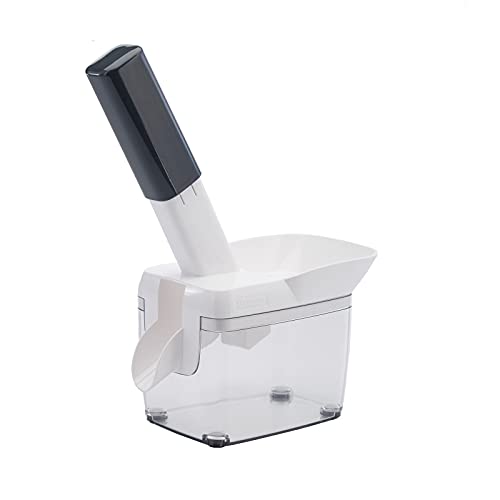 Westmark Kirschentsteiner mit Schütte, Kernkassette und Rezeptheft, Höhe: 30 cm, Rostfreier Edelstahl/Kunststoff, Kernfix, Weiß/Dunkelgrau/Transparent, 40352260 von Westmark