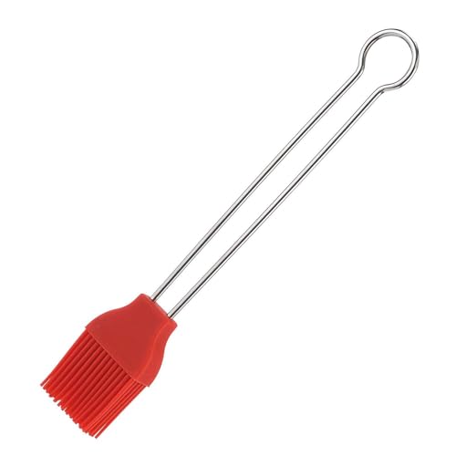 Westmark Brat- und Backpinsel, Länge: 20 cm, Silikon/Rostfreier Edelstahl, Silicone, Rot/Silber, 15432270 von Westmark