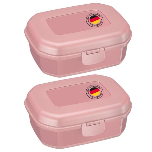 Westmark 2 Brotdosen/Snackboxen -Maxi- 935 ml, mit Klick-Verschluss, Höhe: ca. 7,4 cm, Kunststoff, Rosa, 235222EP von Westmark