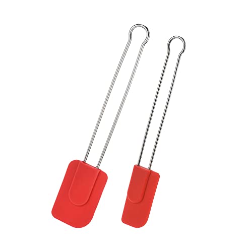 Westmark 2 Koch- und Teigschaber mit Silikonkopf, Länge: 22,5 cm/28,5 cm, Silikon/Rostfreier Edelstahl, Silicone, Rot/Silber, 154622E7 Westmark 2 Koch- und Teigschaber mit Silikonkopf, Länge: 22,5 cm/28,5 cm, Silikon/Rostfreier Edelstahl, Silicone, Rot/Silber, 154622E7 von Westmark