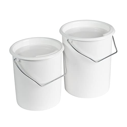 Westmark 2 Milch-/Vorrats-/Futtereimer mit Henkel und Deckel, Füllvermögen: 2 L und 3 L, Kunststoff, Maxi, Weiß, 237922E7 von Westmark