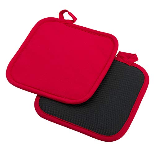 Westmark 2 Topflappen, Baumwolle/Neopren, Quadratisch, 19,5 x 19,5 cm, Einheitsgröße, Rot/Schwarz, 15622270 Westmark 2 Topflappen, Baumwolle/Neopren, Quadratisch, 19,5 x 19,5 cm, Einheitsgröße, Rot/Schwarz, 15622270 von Westmark