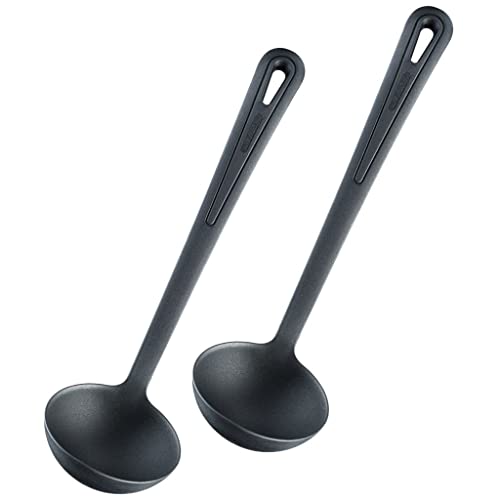 Westmark 2 Suppenkellen/Schöpflöffel, Hitzebeständig bis 270 °C, PPA, Länge: 31,5 cm, Gentle Plus, Schwarz, 285622E5 von Westmark