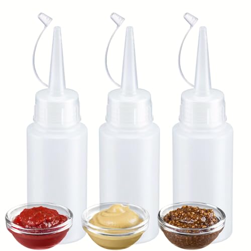 Westmark 3 Quetschflaschen-Set – Präzise Dosierung und sauberes Befüllen der formstabielen Flaschen mit Mayo, BBQ-Sauce und anderen Flüssigkeiten, hygienisch, BPA-frei – 3 x 50 ml von Westmark