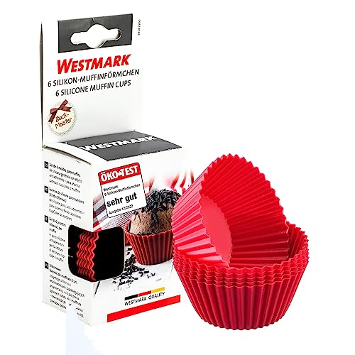 Westmark Muffinformen mit Antihaft-Effekt, 6 Stück, Ø 7cm, Öko-Test Sehr Gut, Silikon, Rot, 30142260 von Westmark