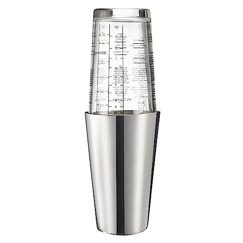 Westmark Boston Shaker Boogie – Cocktail Shaker mit Skala, professioneller Cocktail-Mixer, Bar Zubehör, inkl. Rezepte zum Mixen von Margarita und mehr – Edelstahl, 350 ml von Westmark