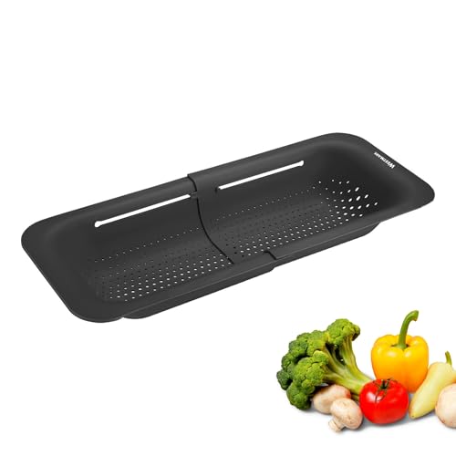 Westmark Abtropfsieb für Spülbecken – Ausziehbares Sieb zum Abtropfen von Obst, Gemüse & Geschirr – Praktische Abtropfschale – Schwarz, 36-49 cm Westmark Abtropfsieb für Spülbecken – Ausziehbares Sieb zum Abtropfen von Obst, Gemüse & Geschirr – Praktische Abtropfschale – Schwarz, 36-49 cm von Westmark