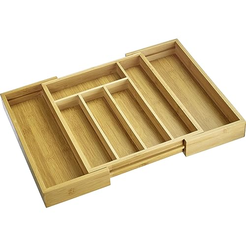 Westmark Besteckeinsatz – ausziehbarer Schubladeneinsatz für Besteck und Kochutensilien, praktischer Organizer für gängige Schubladen, 5 bzw. 7 Kammern – Bambus, 29 – 48 cm Westmark Besteckeinsatz – ausziehbarer Schubladeneinsatz für Besteck und Kochutensilien, praktischer Organizer für gängige Schubladen, 5 bzw. 7 Kammern – Bambus, 29 – 48 cm von Westmark