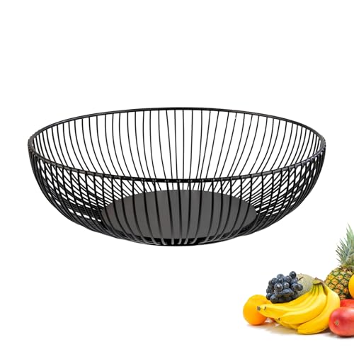 Westmark Drahtkorb Lumos Groß – Stilvolle Obstschale & Brotkorb – Dekorativer Metallkorb für Obst, Gemüse, Brot & Brötchen – Schwarz, 28 cm von Westmark