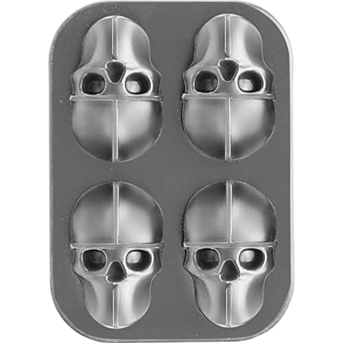 Westmark Eiswürfelbereiter Mr. Skully - Eiswürfelform mit Deckel, zum Herstellen von 4 Eiswürfeln gleichzeitig, Totenkopf-Form, Silikon, BPA frei, Anthrazit, 52232260 von Westmark