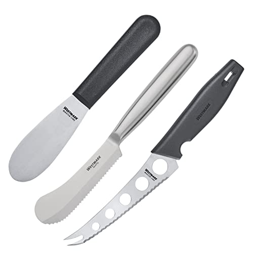 Westmark Frühstücks-Set 3-tlg.: Käse-/Butter-/Frühstücksmesser, Rostfreier Edelstahl/Kunststoff, Silber/Schwarz, 135922E6 von Westmark