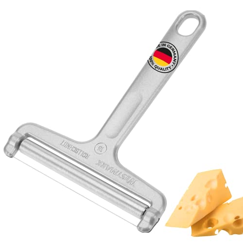 Westmark Käseschneider mit Rolle und Schneiddraht, Variable Schnittstärke, Rostfreier Edelstahl/Aluminium, Rollschnitt, Silber, 71002270 von Westmark